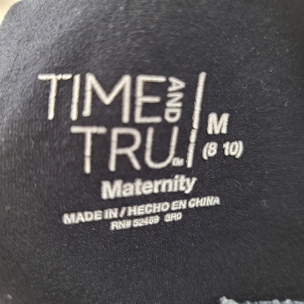Time Tru Maternity Jeans Sz 8 10 Medium Blue‎ Distressed Denim Pregnancy Pants - Picture 5 of 6